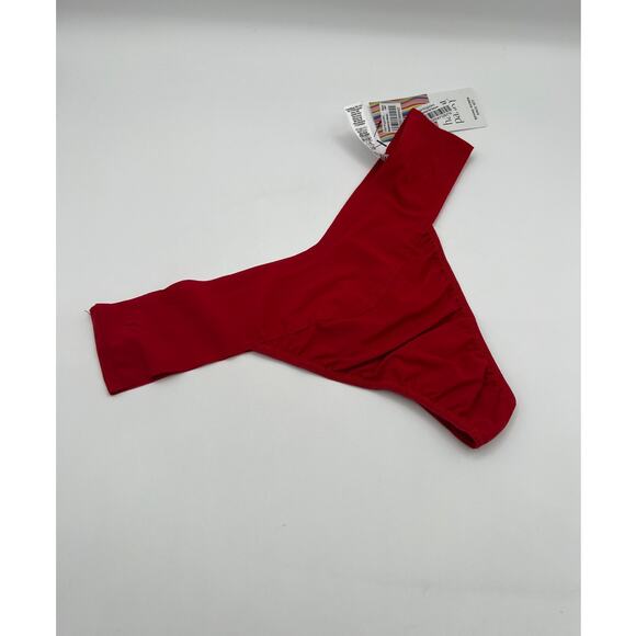 HANKY PANKY SIZE LARGE BREATHE SOFT NATURAL RISE THONG CHERRY RED NWT - Picture 4 of 10